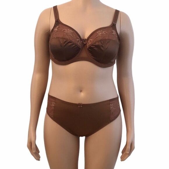 Elomi Kristie Plus Size Brief Panty Cocoa XL - Picture 5 of 12